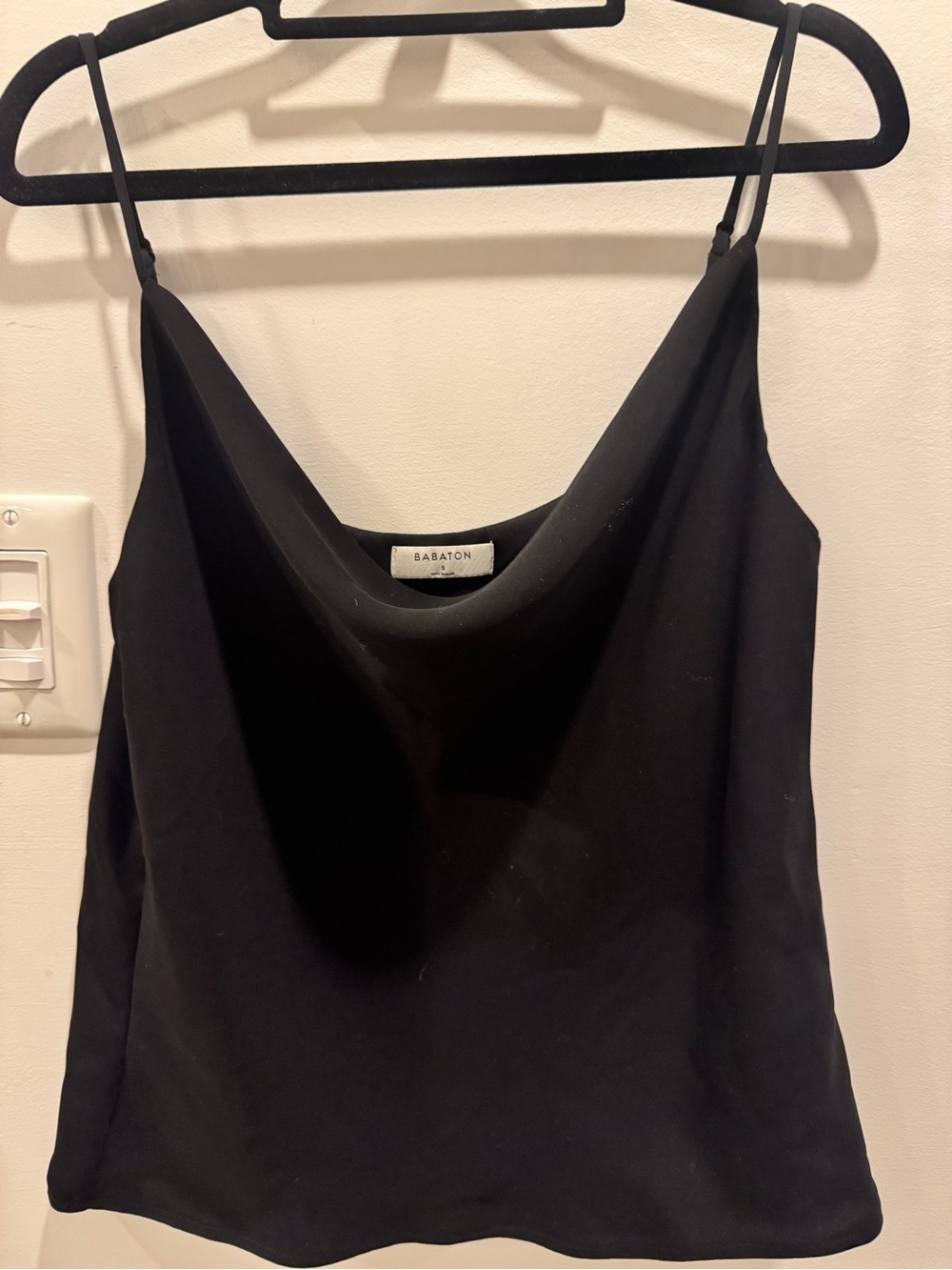 Babaton Aritzia Black Cowl Neck Camisole